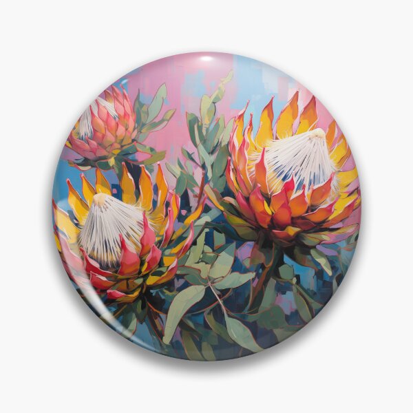Item preview, Vibrant Protea Blossoms – Modern South African Floral Art designed and sold by KoosGagiano.