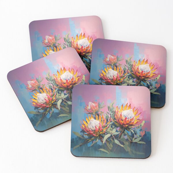 Item preview, Vibrant Protea Blossoms – Modern South African Floral Art designed and sold by KoosGagiano.