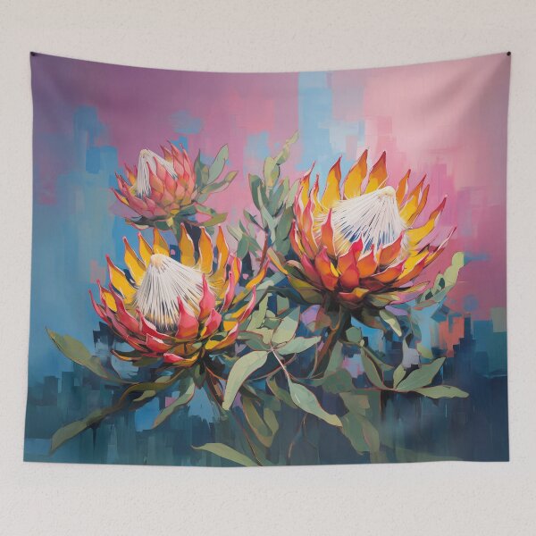 Item preview, Vibrant Protea Blossoms – Modern South African Floral Art designed and sold by KoosGagiano.