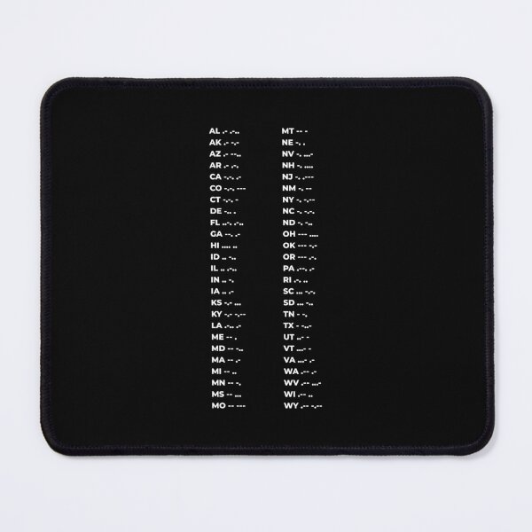 Item preview, 50 US States Abbreviations List – Morse Code Design designed and sold by AnnSign.