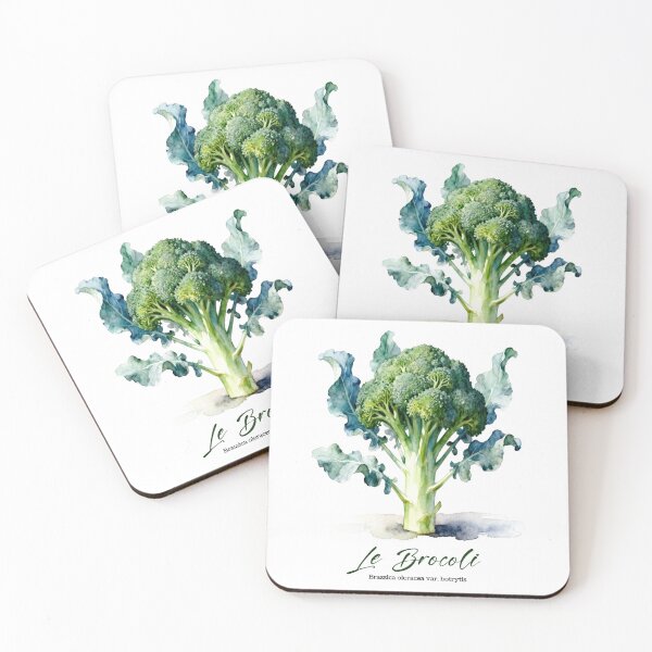 Item preview, Le Brocoli (Broccoli) – French Botanical Watercolor Art for Gardeners & Francophiles designed and sold by FrancophileFun.