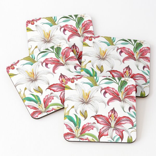 Item preview, Abstract Tropical Lily Flowers Pattern designed and sold by LanaGustavsson.