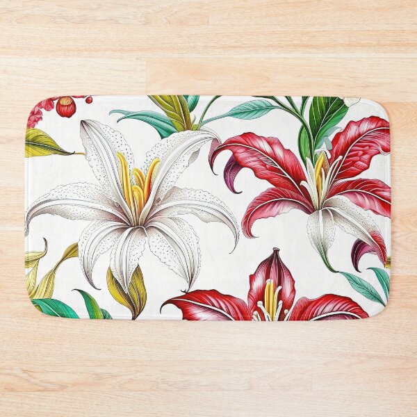 Item preview, Abstract Tropical Lily Flowers Pattern designed and sold by LanaGustavsson.