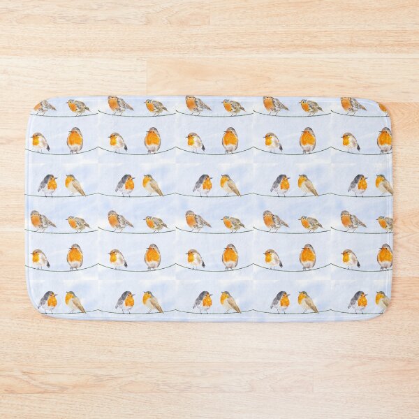 Item preview, 6 Orange Robin  Watercolor Painting Garden Bird  designed and sold by ColorandColor.