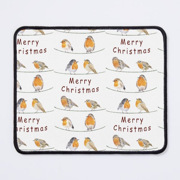 Item preview, 6 Orange Robin Watercolor Painting Garden Bird Christmas version designed and sold by ColorandColor.