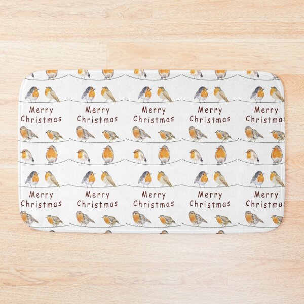 Item preview, 6 Orange Robin  Watercolor Painting Garden Bird Christmas version  designed and sold by ColorandColor.