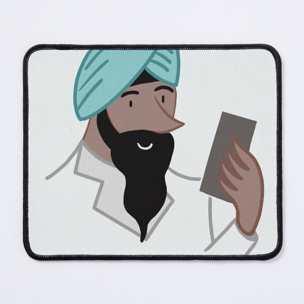 Item preview, Asian Sikh or Hindu Indian man looking at a mobile phone illustration art designed and sold by Vintage Designs +.