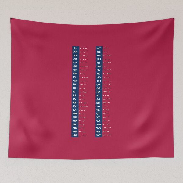 Item preview, 50 US States Abbreviations – Morse Code Red-Blue Chart designed and sold by AnnSign.