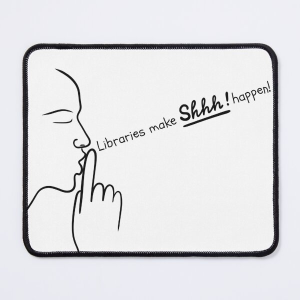 Item preview, Humorous Library Pun "Shhh! Happen" Minimalist Line Art designed and sold by EverythingAshh.