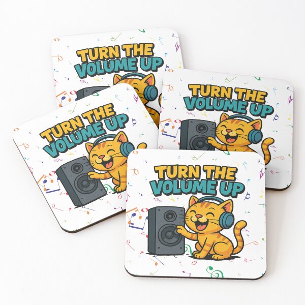 Item preview, Turn the Volume Up – Cool Cartoon Cat with Headphones Street Art Design designed and sold by Pixel Outfit.