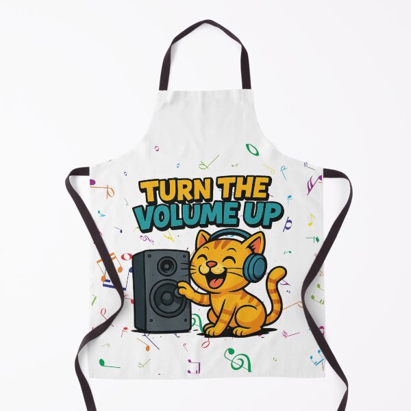 Item preview, Turn the Volume Up – Cool Cartoon Cat with Headphones Street Art Design designed and sold by Pixel Outfit.