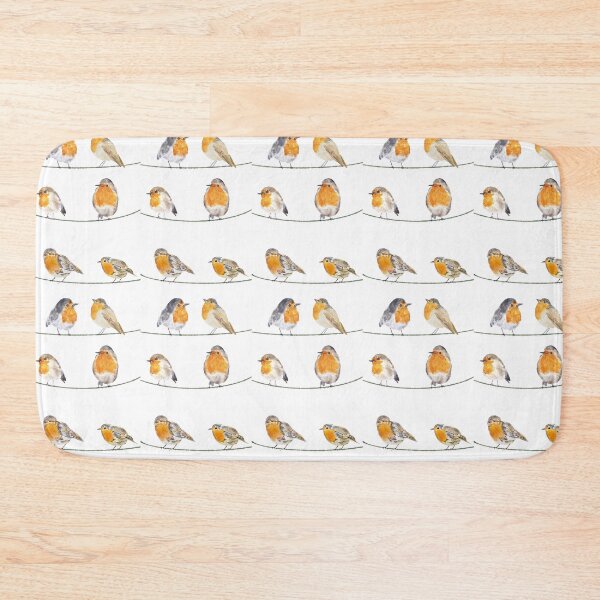 Item preview, 6 Orange Robin  Watercolor Painting Garden Bird no background  designed and sold by ColorandColor.