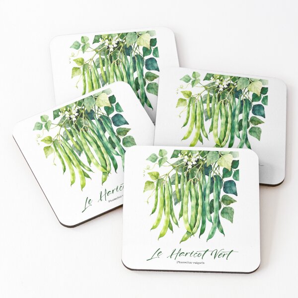 Item preview, Le Haricot Vert (Green Bean) – French Botanical Watercolor Art for Gardeners & Francophiles designed and sold by FrancophileFun.