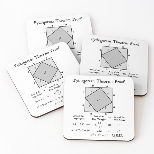 Item preview, Nerdy Vintage  Pythagorean Theorem Proof Math Teacher Black Text designed and sold by MathWare MathClips.