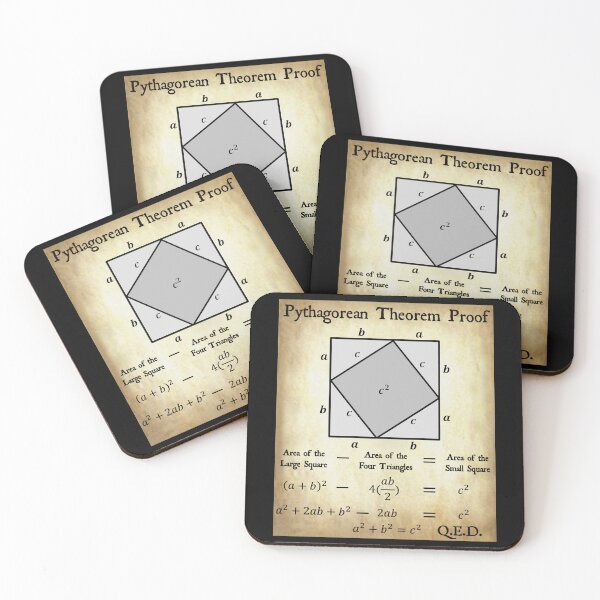 Item preview, Nerdy Vintage  Pythagorean Theorem Proof Math Teacher Black Text Parchment designed and sold by MathWare MathClips.