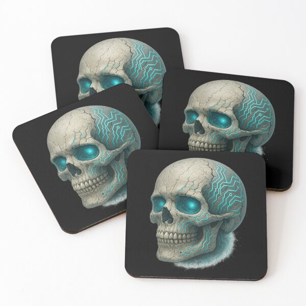 Item preview, Neon magenta and cyan skull designed and sold by LaNadaYFundante.