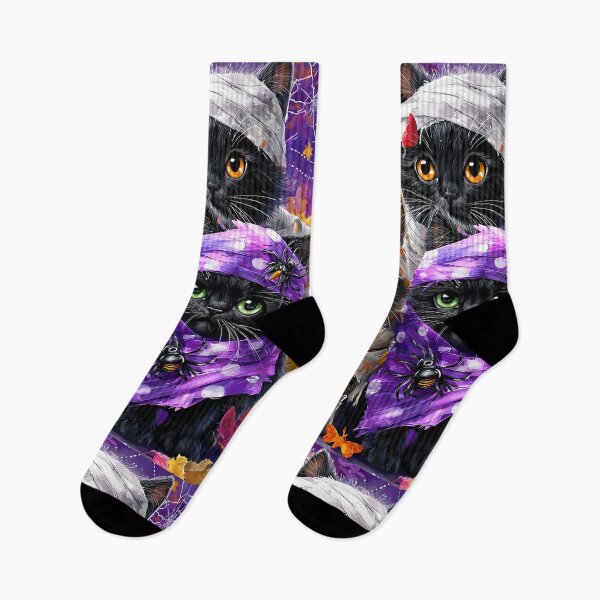 Item preview, Black Cats in Halloween Costumes – Adorable Mummy Kittens with Pumpkins and Spooky Background designed and sold by Grafititee.