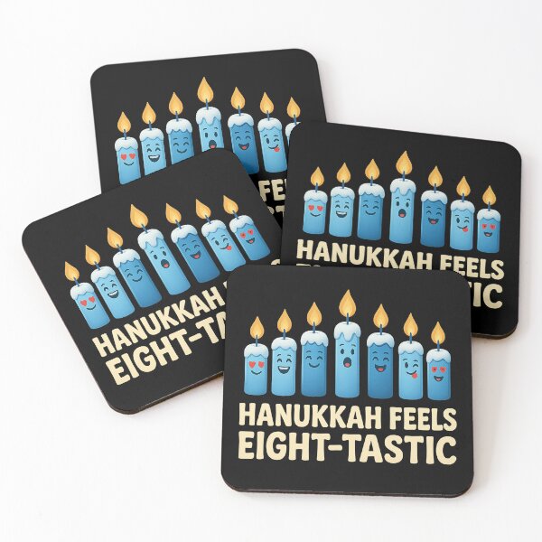 Item preview, Hanukkah Feels Eight-Tastic – Cute Blue Candle Characters Funny Jewish Holiday Design designed and sold by AddictiveDesign.