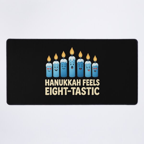 Item preview, Hanukkah Feels Eight-Tastic – Cute Blue Candle Characters Funny Jewish Holiday Design designed and sold by AddictiveDesign.