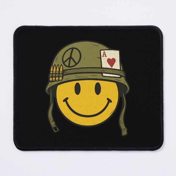 Item preview, Smiley Face Combat Helmet Veteran Graphic — Peace, Ace of Hearts, Bullets designed and sold by getpressedshirt.