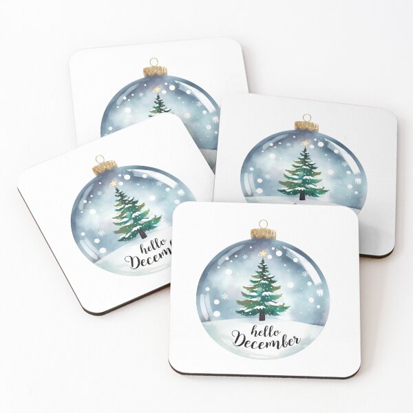 Item preview, Hello December, Christmas Ornament Ball Minimalist Design Sticker designed and sold by Moodune.