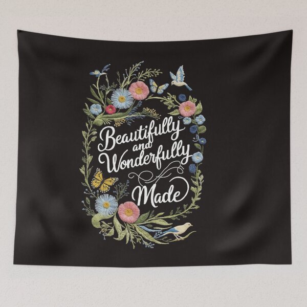 Item preview, Beautifully and Wonderfully Made | Christian Motivation | Psalm 139:14 Scripture Art designed and sold by NoviaRobert.