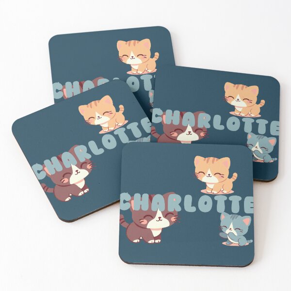 Item preview, Cute Cats and Name Charlotte – Kawaii Personalized Design designed and sold by karolinahinc.