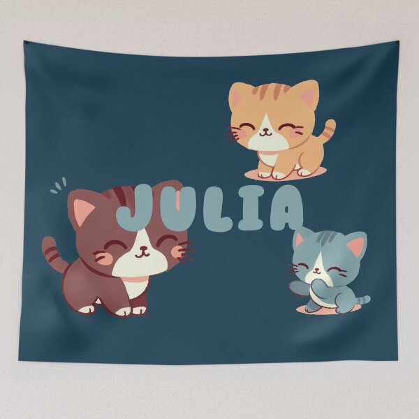 Item preview, Cute Cats and Name Julia – Kawaii Personalized Design designed and sold by karolinahinc.