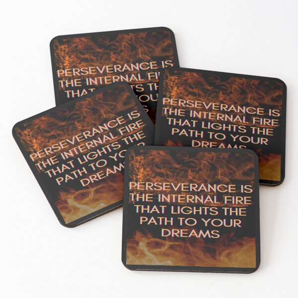 Item preview, Motivational Quote 'Perseverance is the Inner Fire' with Vibrant Flames — Personal Inspiration and Dark Background to Encourage Goals and Dreams designed and sold by karina360.