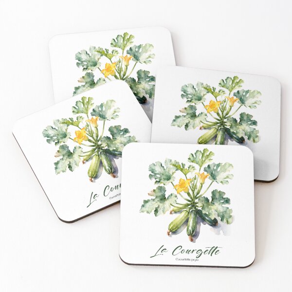 Item preview, La Courgette (Zucchini) – French Botanical Watercolor Art for Gardeners & Francophiles designed and sold by FrancophileFun.