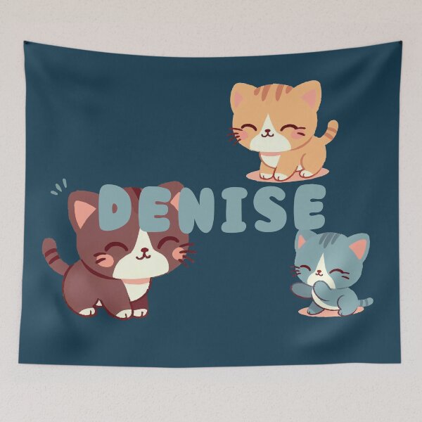 Item preview, Cute Cats and Name Denise – Kawaii Personalized Design designed and sold by karolinahinc.