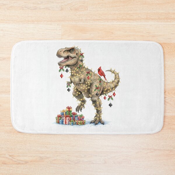 Item preview, T-Rex Christmas Tree Watercolor - Festive Dinosaur designed and sold by Ateliê dos Naipes .