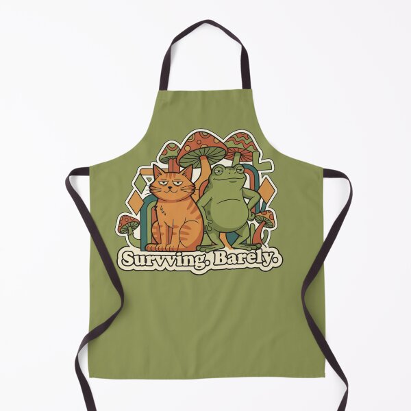 Item preview, Surviving Barely – Retro Kawaii Cat & Frog designed and sold by catastrocat.