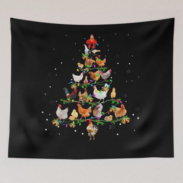 Item preview, Funny Chicken Christmas Tree – Farm Animal Holiday Lights designed and sold by oldpussboss.