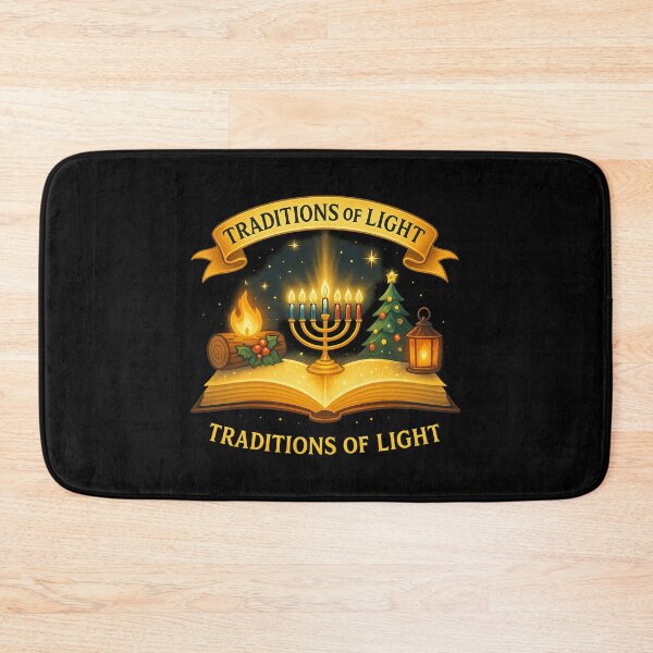 Item preview, Traditions of Light – Menorah, Yule Log, Christmas Tree & Lantern Winter Holiday Symbol Art designed and sold by AddictiveDesign.