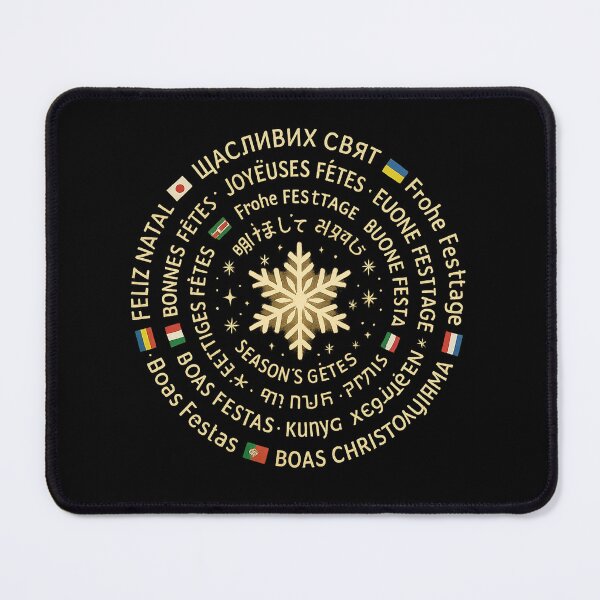 Item preview, Multilingual Season’s Greetings Snowflake – Global Holiday Wishes in Many Languages with Flags designed and sold by AddictiveDesign.