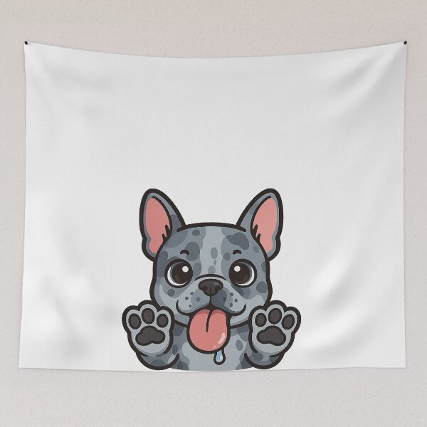 Item preview, Cute French Bulldog Licking the Screen – Glossy Cartoon Frenchie with Big Paws designed and sold by Craftyhooves.