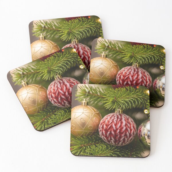 Item preview, Close-up of Ornaments on a Christmas Tree Branch designed and sold by homydesign.