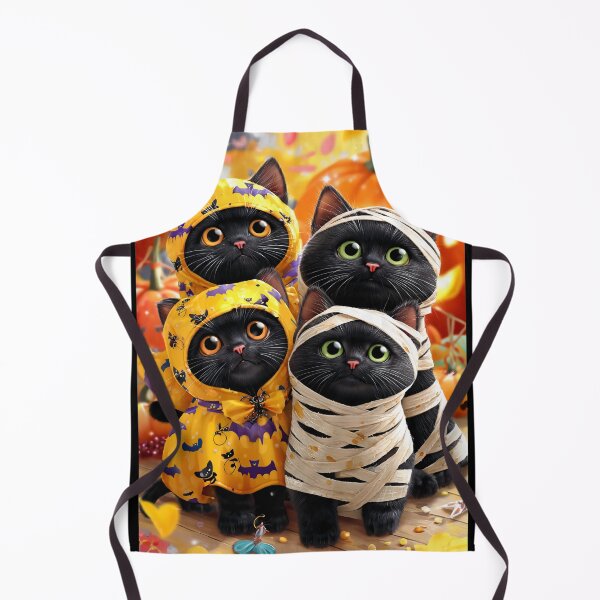Item preview, Black Cats in Halloween Costumes – Adorable Mummy Kittens with Pumpkins and Spooky Background designed and sold by Grafititee.