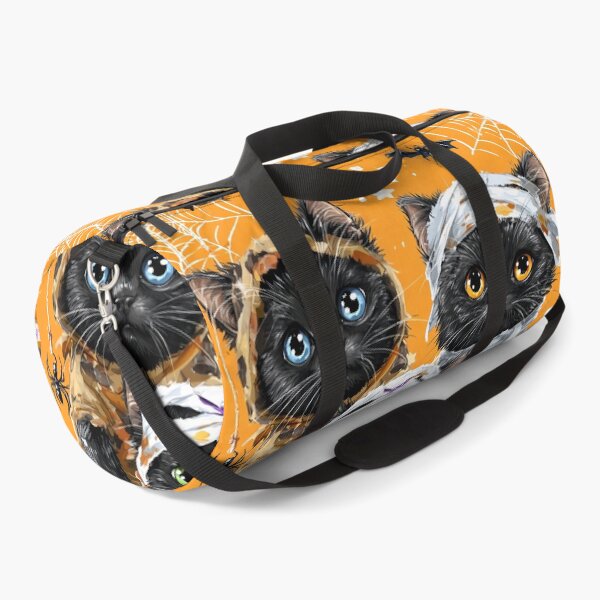 Item preview, Black Cats in Halloween Costumes – Adorable Mummy Kittens with Pumpkins and Spooky Background designed and sold by Grafititee.
