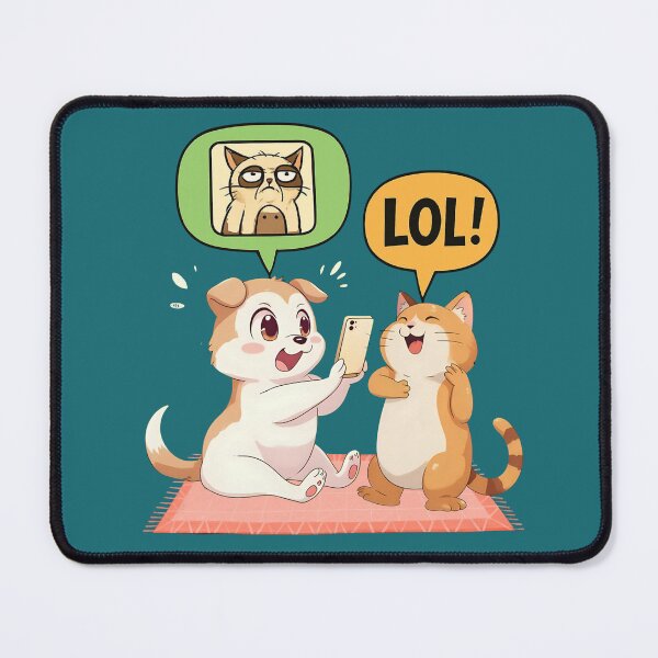 Item preview, Cute Dog & Cat Meme – LOL Funny Animal Design designed and sold by Brainy Bites19.