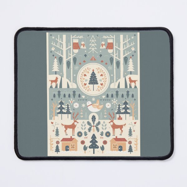 Item preview, Nordic Winter Folk Art | Cozy Scandinavian Forest Design designed and sold by AM-little-shop.