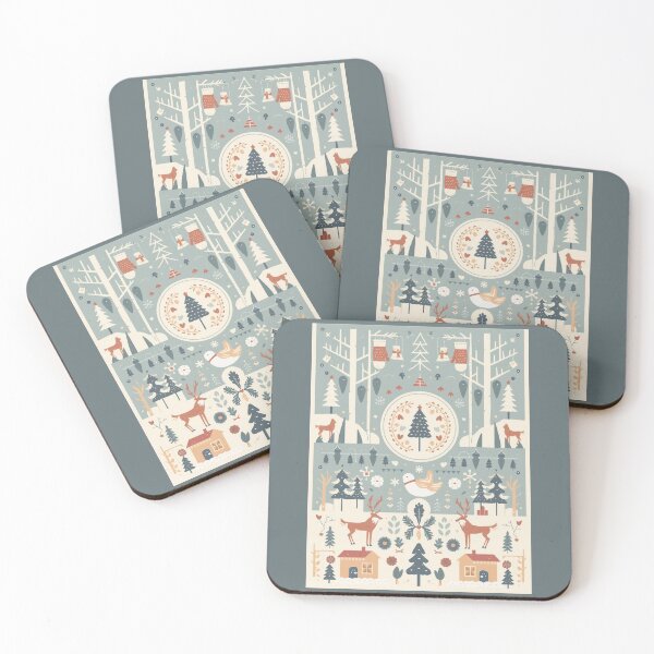 Item preview, Nordic Winter Folk Art | Cozy Scandinavian Forest Design designed and sold by AM-little-shop.