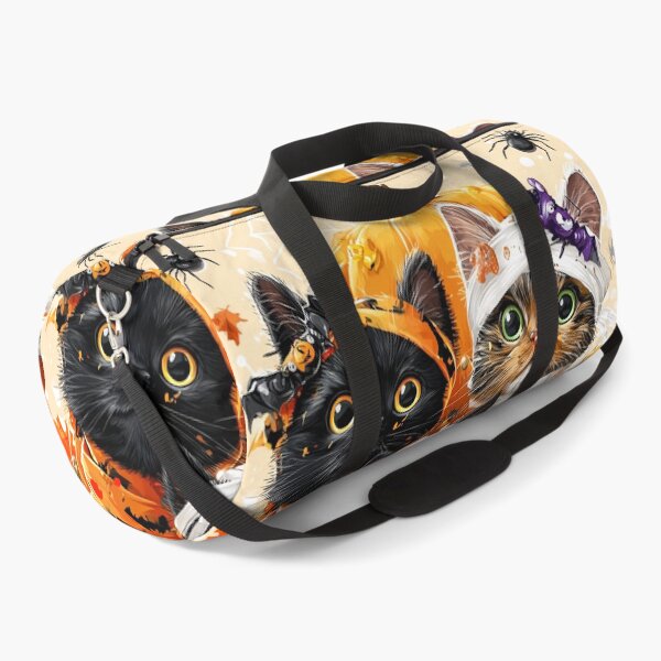 Item preview, Black Cats in Halloween Costumes – Adorable Mummy Kittens with Pumpkins and Spooky Background designed and sold by Grafititee.
