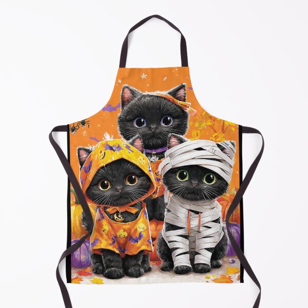 Item preview, Black Cats in Halloween Costumes – Adorable Mummy Kittens with Pumpkins and Spooky Background designed and sold by Grafititee.