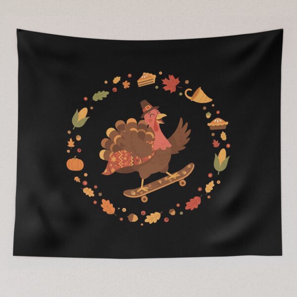 Item preview, Skateboarding Turkey Autumn Thanksgiving Circle Design designed and sold by BeautifulEye.