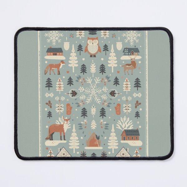 Item preview, Nordic Winter Forest | Scandinavian Folk Art with Animals and Snowflakes designed and sold by AM-little-shop.