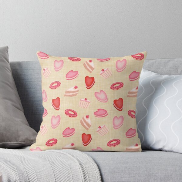 Item preview, Sweet Treats Macaron Cupcake Donut Valentines Day Bakery Desserts - Linen Ecru Beige Dark Cream designed and sold by piptompatternco.