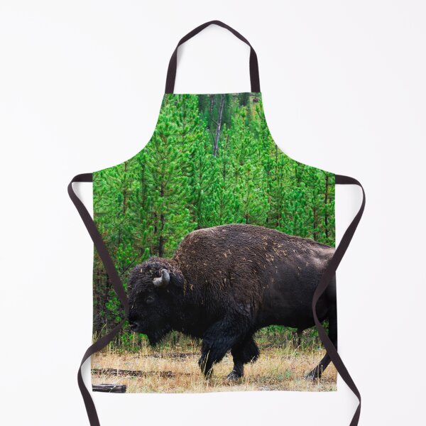 Item preview, A male buffalo walks in Yellowstone wilderness, Wyoming designed and sold by Visual-Minds.