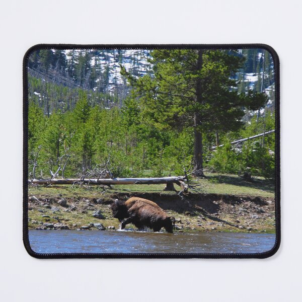 Item preview, A lone Buffalo crosses river designed and sold by Visual-Minds.